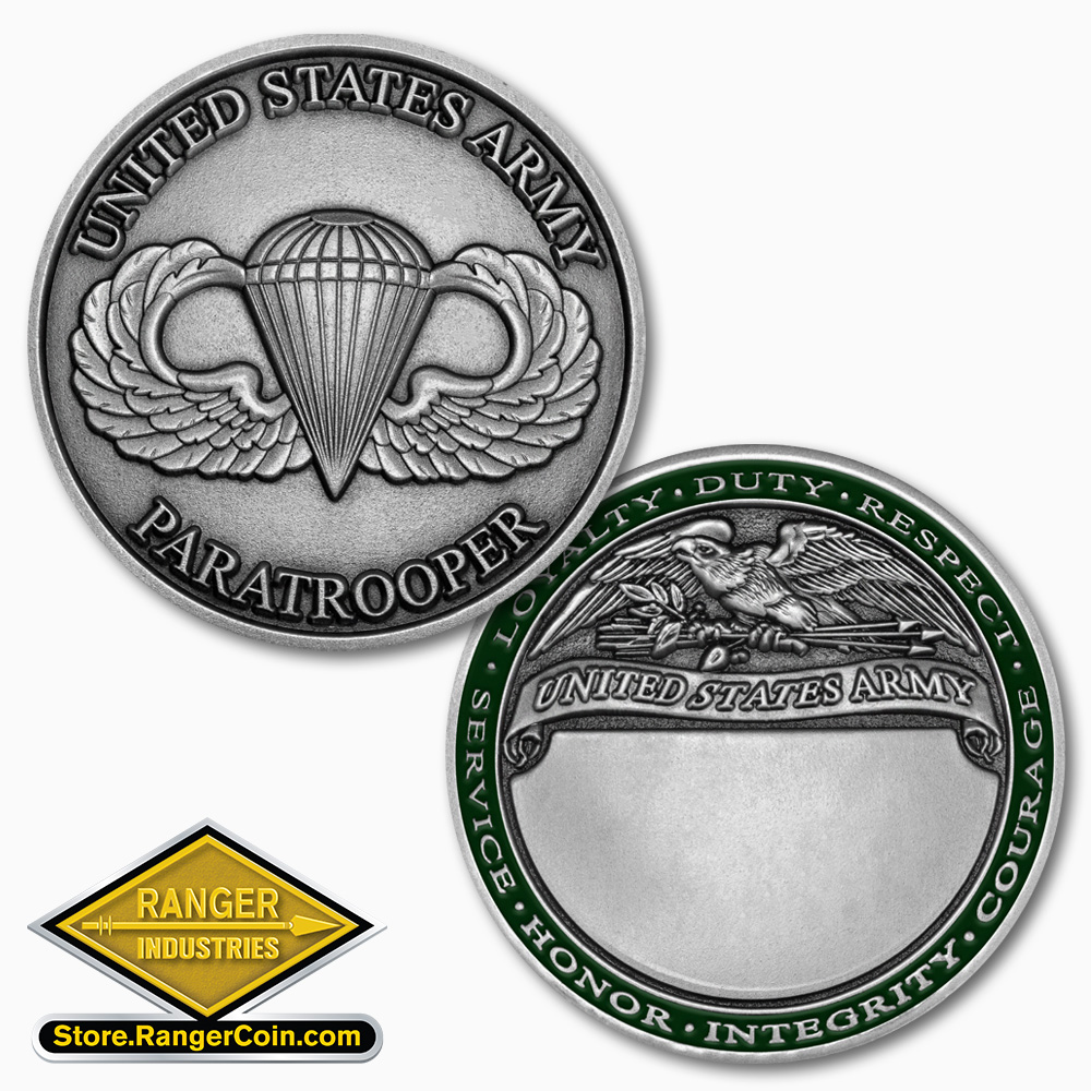 U.S. Army Paratrooper Badge Challenge Coin