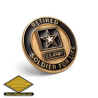Army Retired Soldier for Life Lapel Pin