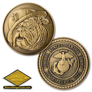 Bulldog - USMC Bronze Antique