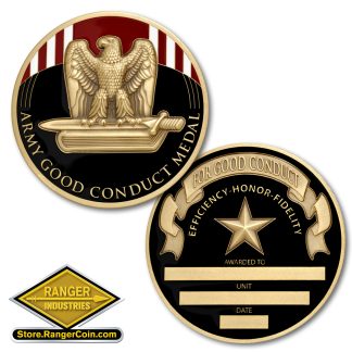 Army Good Conduct Service Medal Coin - Engravable