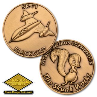 Skunk Works SR-71 Blackbird Bronze Antique 1.75 inch