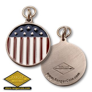 Stars and Stripes Flag Engravable Pet Tag - Small