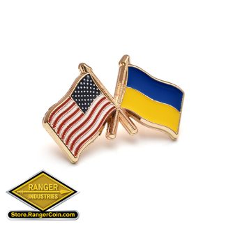 U.S. / Ukraine Flags Lapel pin