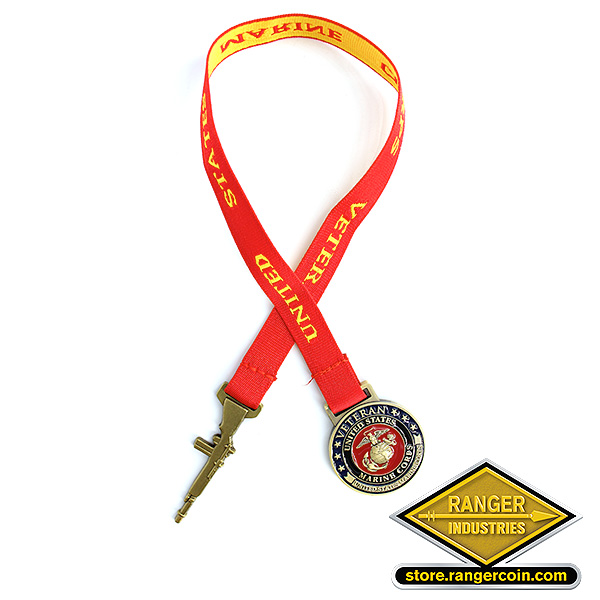 U.S. Marine Corps Veteran Bookmark with 12 Inch Ribbon