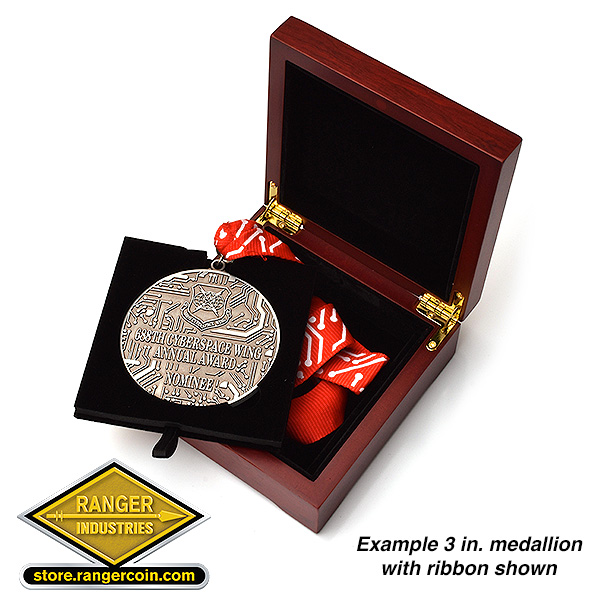 Wood Presentation Box for 3 Inch Medallions - Magnetic - Image 2