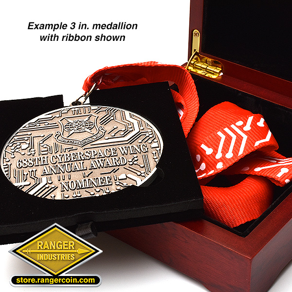 Wood Presentation Box for 3 Inch Medallions - Magnetic - Image 3