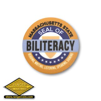 Massachusetts Biliteracy Seal Sticker - 1 Inch