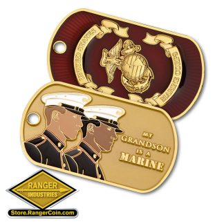 My Grandson is a Marine - Dog Tag