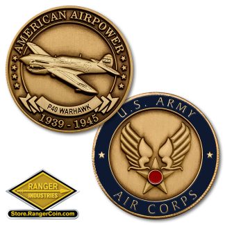 P-40 Warhawk Army Air Corps Bronze Antique