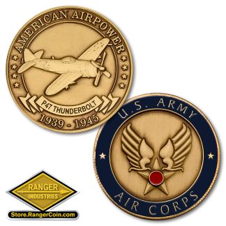 P47 Thunderbolt Army Air Corps Bronze Antique