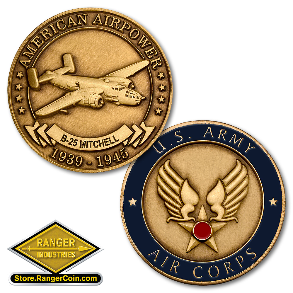 B-25 Mitchell Air Corps Bronze Antique