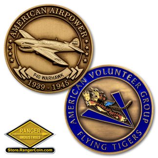 P-40 Warhawk American Volunteer Group Flying Tigers Coin