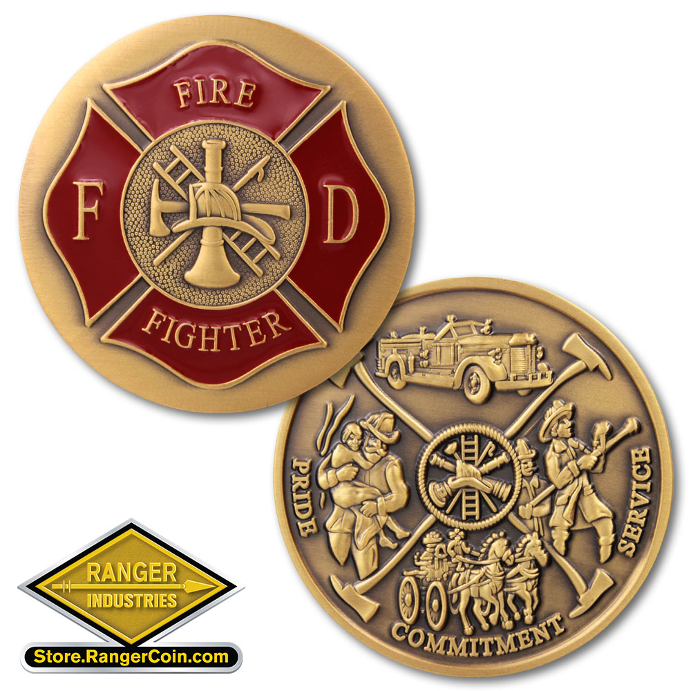 Firefighter Theme Montage Maltese coin