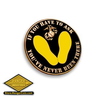 USMC Yellow Footprint Matte Black Lapel Pin