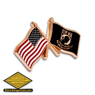 US/POW MIA Crossed Flags Lapel Pin – Ranger Coin Store