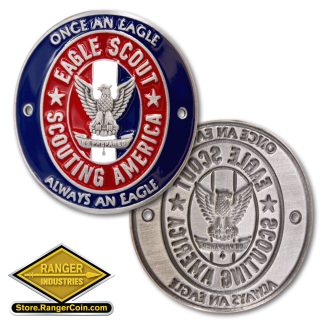 Eagle Scout Round Hiking Medallion