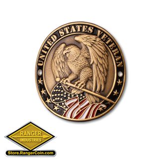 United States Veteran Hiking Stick Medallion