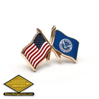USA/DHS Flags Lapel Pin