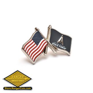 USA/USSF Flags Lapel Pin