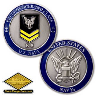 U.S. Navy Petty Officer Second Class Coin - Gold Chevrons