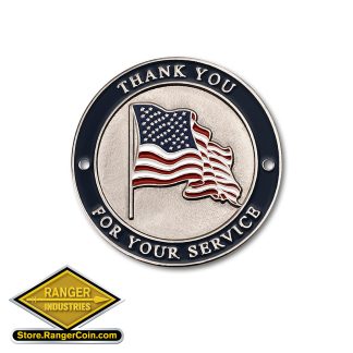 Thank You For Your Service Hiking Stick Medallion