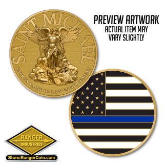Saint Michael / Thin Blue Line Flag