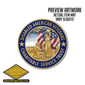 Disabled American Veterans Hiking Stick Medallion